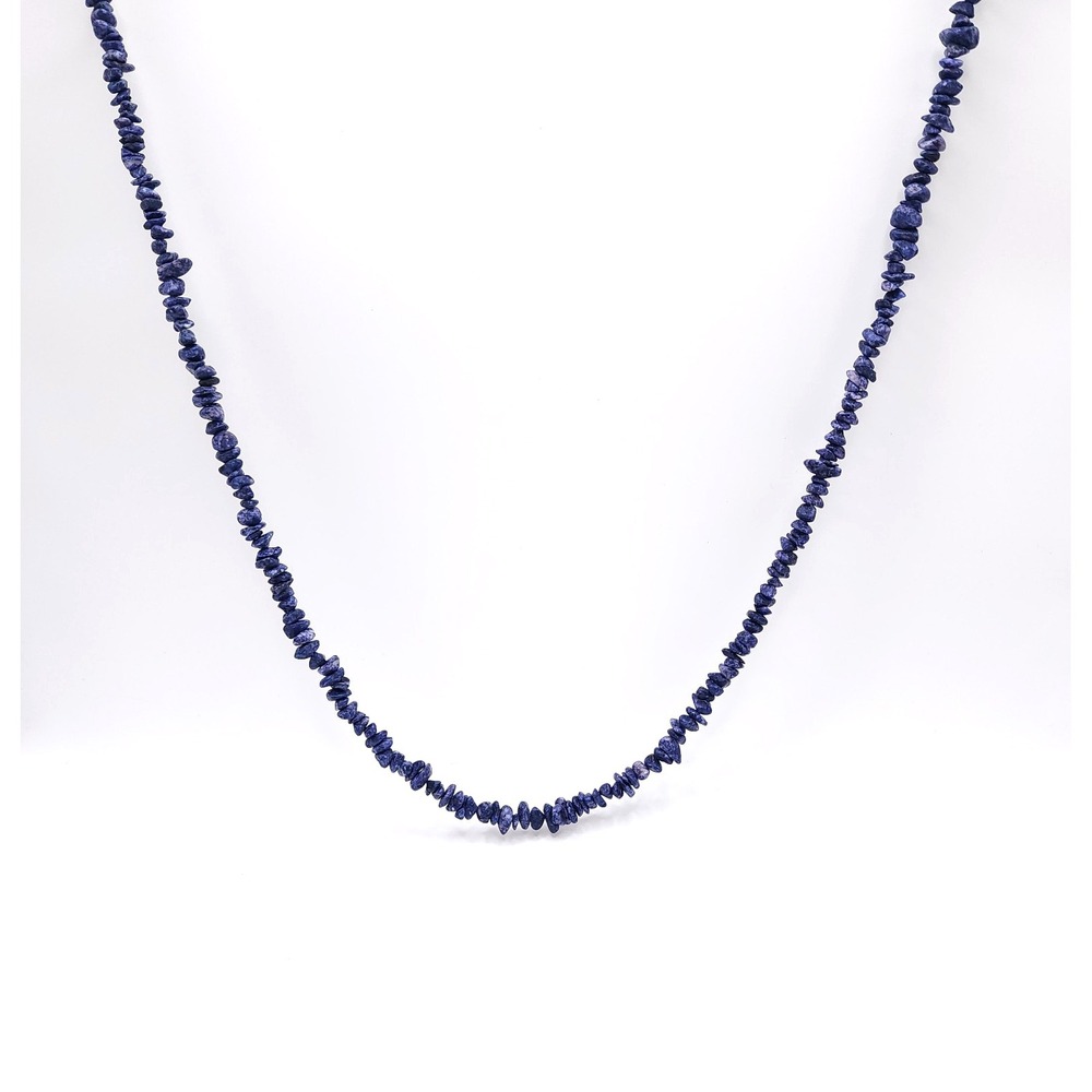 Vintage Lapis Lazuli Chip Stone Necklace 36in